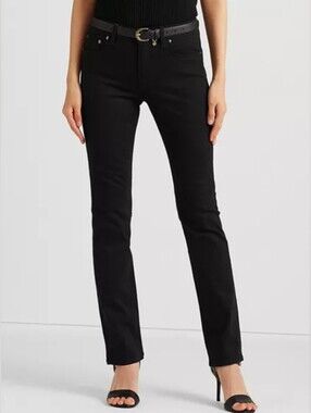 Lauren Ralph Lauren Black Label Mid Rise Straight Leg Super Stretch Jean Sz 12